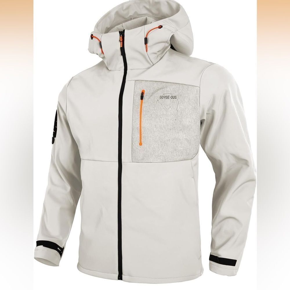 New‎ XL Men Softshell Jacket Lightweight Waterproof Hooded Insulated Rain Jacket